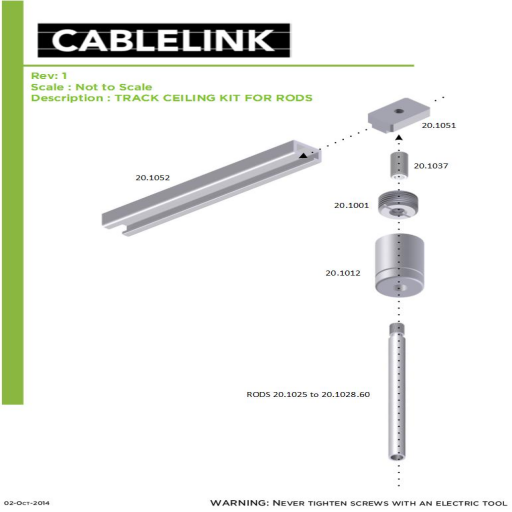 Track ceiling kit for rod