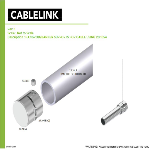 HANGROD & BANNER SUPPORT FOR CABLE